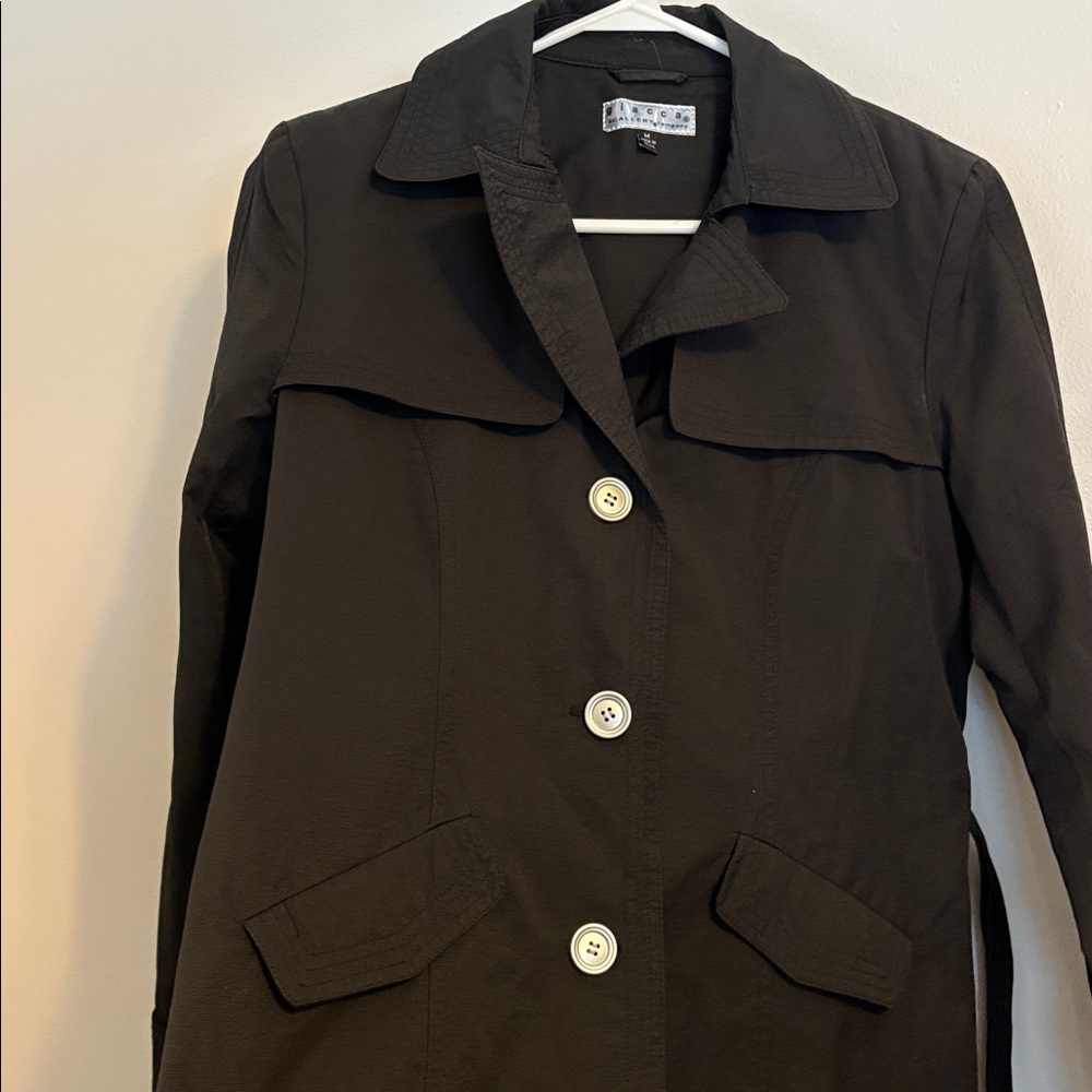 Giacca Black Belted Button Up Jacket - image 4